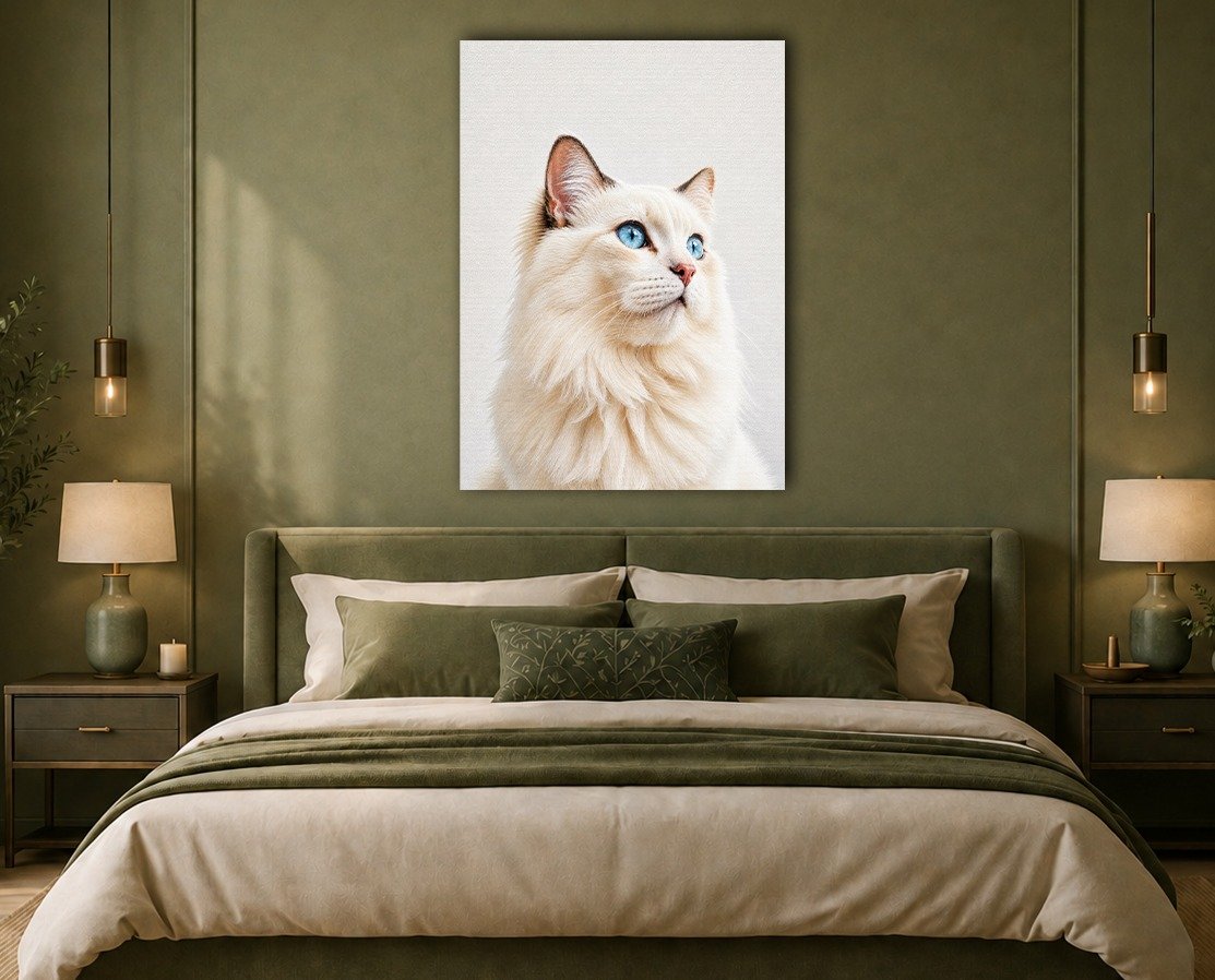 Cat portrait canvas painting