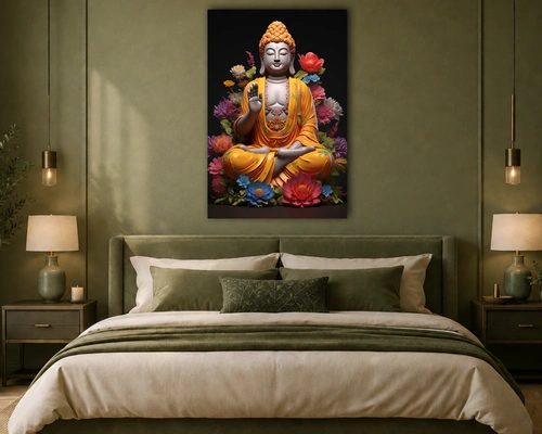 Budha portrait acrylic painting