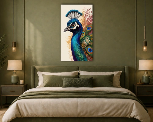 peacock portrait acrylic painting