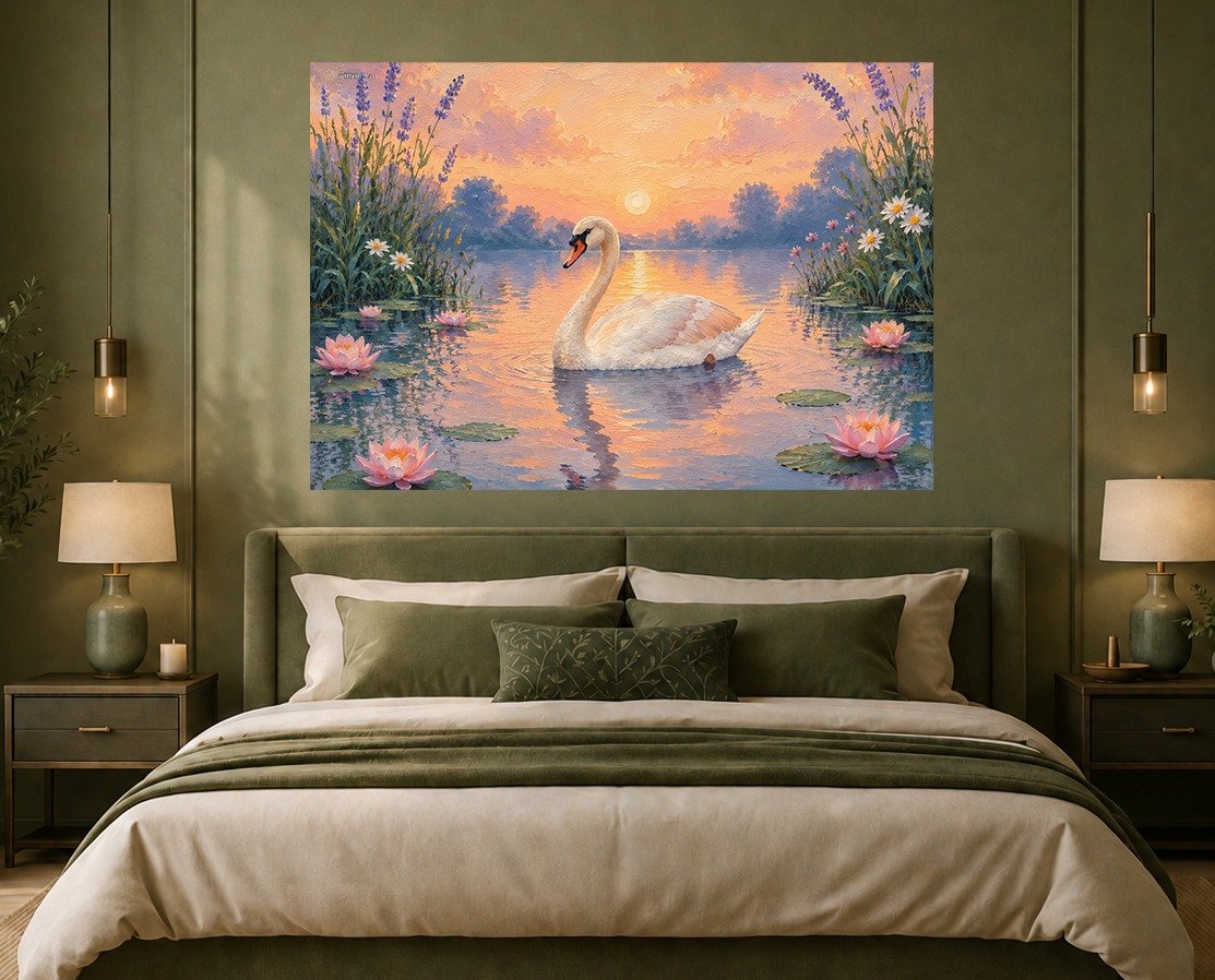Swan landscape Canvas painting 2