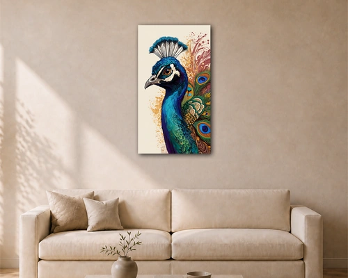 peacock portrait acrylic painting 2