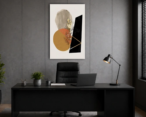 Modern Abstract Geometric portrait acrylic painting 3